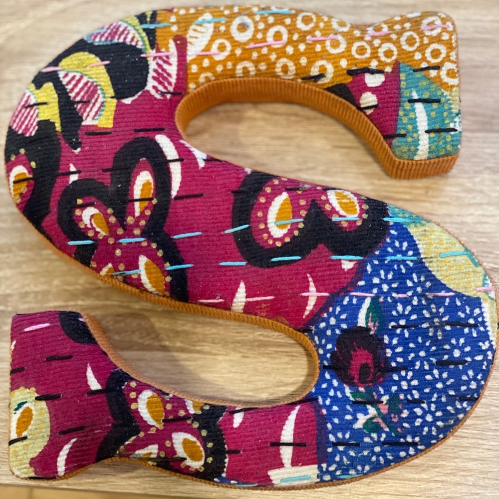 Anthropologie Quilted Letter S